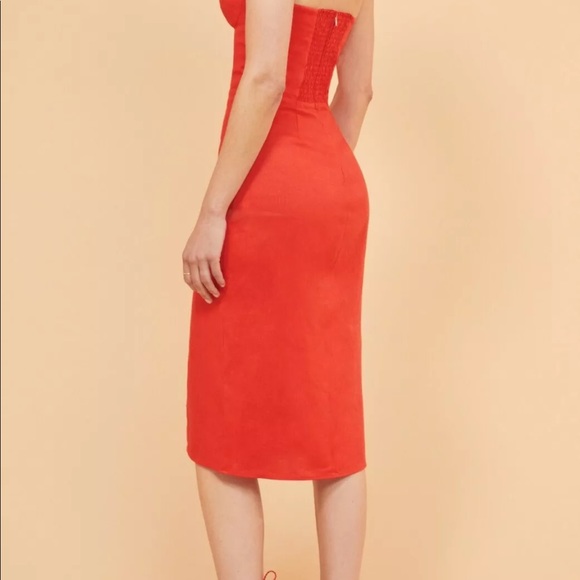 Reformation Red Oboe Strapless Dress - Picture 3 of 5